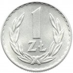 Polska, PRL, 1 złoty 1949 aluminium, Kremnica, UNC