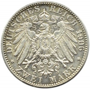 Niemcy, Badenia, Fryderyk, 2 marki 1906, Złote Gody, Karlsruhe