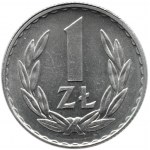Polska, PRL, 1 złoty 1974 - odwrotka o 180 stopni, Warszawa, UNC