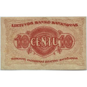 Litwa, 10 centu 1922, Kowno, seria R, bardzo rzadkie