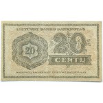 Litwa, 20 centu 1922, Kowno, seria G, bardzo rzadkie, UNC