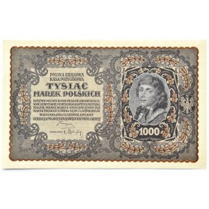 Polska, II RP, 1000 marek 1919, III SERJA AX, typ 8, piękne!, UNC