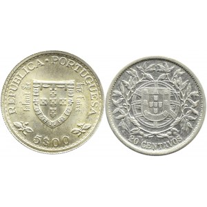 Portugalia, lot srebrnych monet 1913-1960