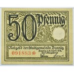 Wolne Miasto Gdańsk, 50 fenigów (pfennig) 1919, kolor zielony, PMG65EPQ
