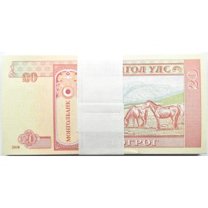 Mongolia, 20 tugrik 2018, paczka bankowa, UNC