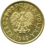 Polska, RP, 20 groszy 1949, próba mosiądz