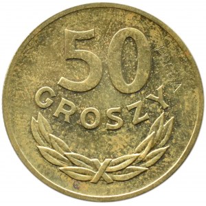 Polska, RP, 50 groszy 1949, próba mosiądz