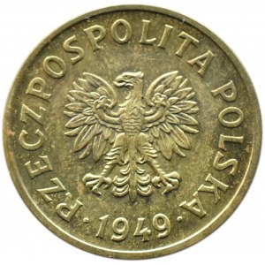 Polska, RP, 50 groszy 1949, próba mosiądz