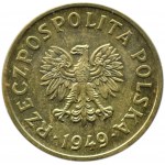 Polska, RP, 50 groszy 1949, próba mosiądz