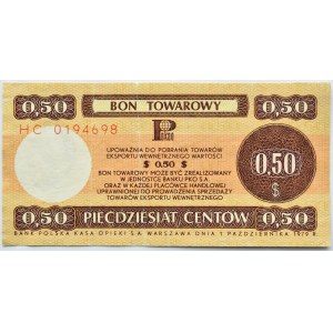Polska, PeWeX, 50 centów 1979, seria HC
