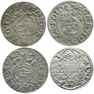 Zygmunt III Waza, lot 3 półtoraków 1622-1624 i grosza 1624, Bydgoszcz