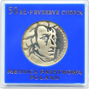 Polska, PRL, 50 złotych 1972, F. Chopin - próba, Warszawa, UNC