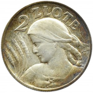 Polska, II RP, Kłosy, 2 złote 1925 bez kropki, Filadelfia