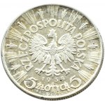 Polska, II RP, Józef Piłsudski, 5 złotych 1938, Warszawa, PIĘKNY