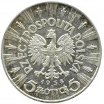 Polska, II RP, Józef Piłsudski, 5 złotych 1938, Warszawa, PIĘKNY