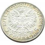 Polska, II RP, Głowa Kobiety, 5 złotych 1934, Warszawa, UNC
