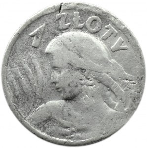 Polska, II RP, 1 złoty 1925, falsyfikat z epoki