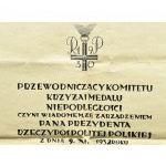 Polska, II RP, Dyplom do Krzyża Bojownikom Niepodległości