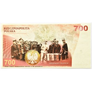 Polska, Józef Piłsudski, 700 złotych 2008, Warszawa, czerwony, UNC