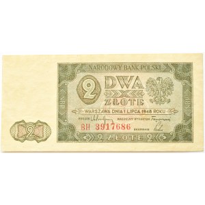 Polska, RP, 2 złote 1948, seria BH, Warszawa