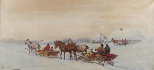Adam SETKOWICZ (1876-1945), Powrót z polowania zimą