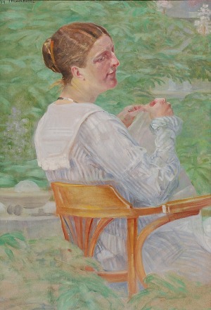 Jacek MALCZEWSKI (1854-1929), Kobieta w ogrodzie, 1919