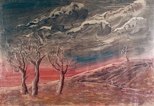 Alfred LENICA (1899-1977), Pejzaż surrealistyczny z drzewami