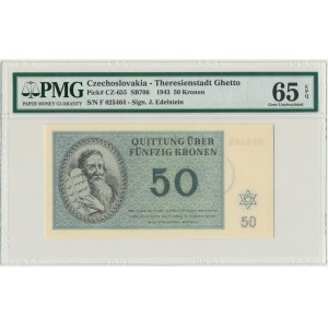 Czechosłowacja (Getto Terezin), 50 koron 1943 - PMG 65 EPQ