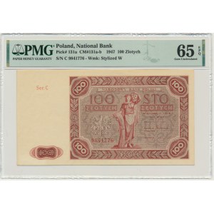 100 złotych 1947 - C - PMG 65 EPQ - PIĘKNY