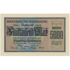 Germany (Bavaria), 5.000 Mark 1922