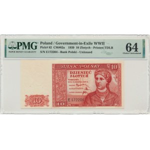 10 złotych 1939 - E - PMG 64