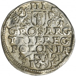 Sigismund III Vasa, 3 Groschen Posen 1591 - wide head