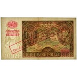 100 złotych 1934(9) - Ser.BM. - oryginalny przedruk okupacyjny - znw. dwie kreski na dole - ŁADNY i BARDZO RZADKI