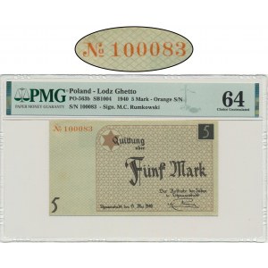 5 Mark 1940 - PMG 64 - cardboard paper - RARE