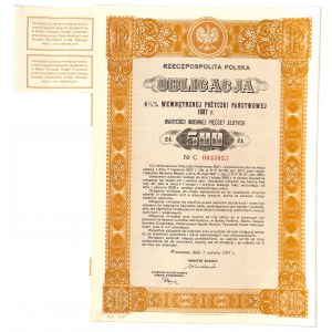 4,5% Pożyczka Wewnętrzna 1937, obligacja 500 zł - seria C