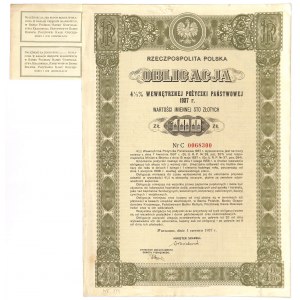 4,5% Pożyczka Wewnętrzna 1937, obligacja 100 zł - seria C