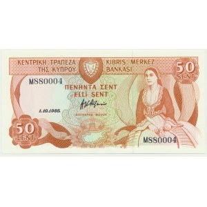 Cypr, 50 centów 1988