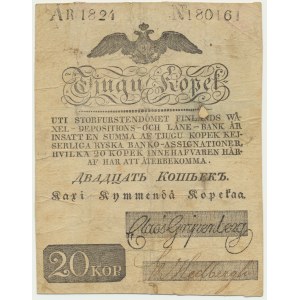 Finland, Waxel-Depositions-och Lane Bank, 20 Kopecks 1824