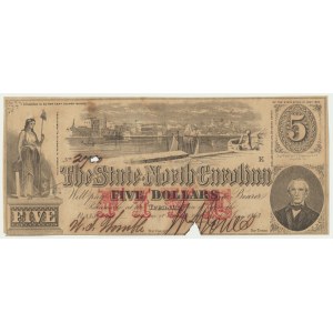 USA, Civil War, North Carolina, 5 Dollars 1860