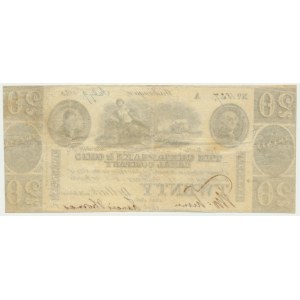 USA, Chesapeake & Ohio Canal Company, 20 dolarów 1840