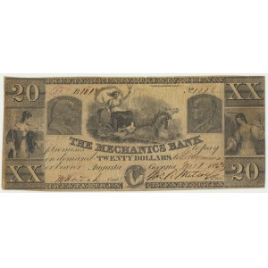 USA, Augusta Georgia - The Mechanics Bank, 20 dolarów 1833
