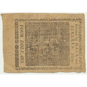 USA, Continental Currency, 4 dolary 1779 - RZADKI