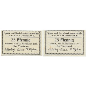 Tychy, zestaw 25 fenigów 1917 (2 szt.)