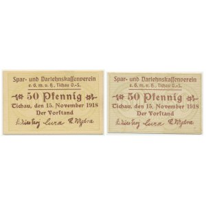 Tychy, zestaw 50 fenigów 1918 (2 szt.)