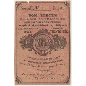 Lublin, Dom Zleceń Rolników Nadwiślańskich Lubelsko-Sandomierskich, 2 złote = 30 kopiejek 1863