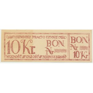 Fundusz Pracy i Czynu, 10 koron - blankiet - RZADKIE