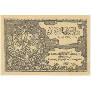 Polski Skarb Wojskowy , 5 złotych = 75 kop. 1916