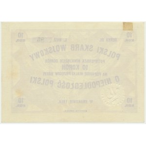 Polski Skarb Wojskowy, 10 koron 1914 - edycja druga - RZADKIE