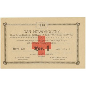 Krajowe Stowarzyszenie Czerwonego Krzyża, dar noworoczny na 1 koronę 1918