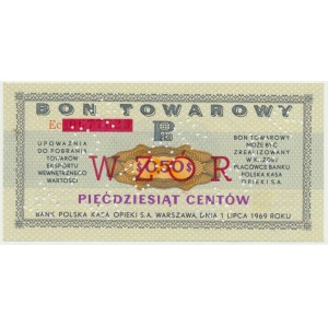 Pewex, 50 centów 1969 - WZÓR - Ec - NIEZNANY